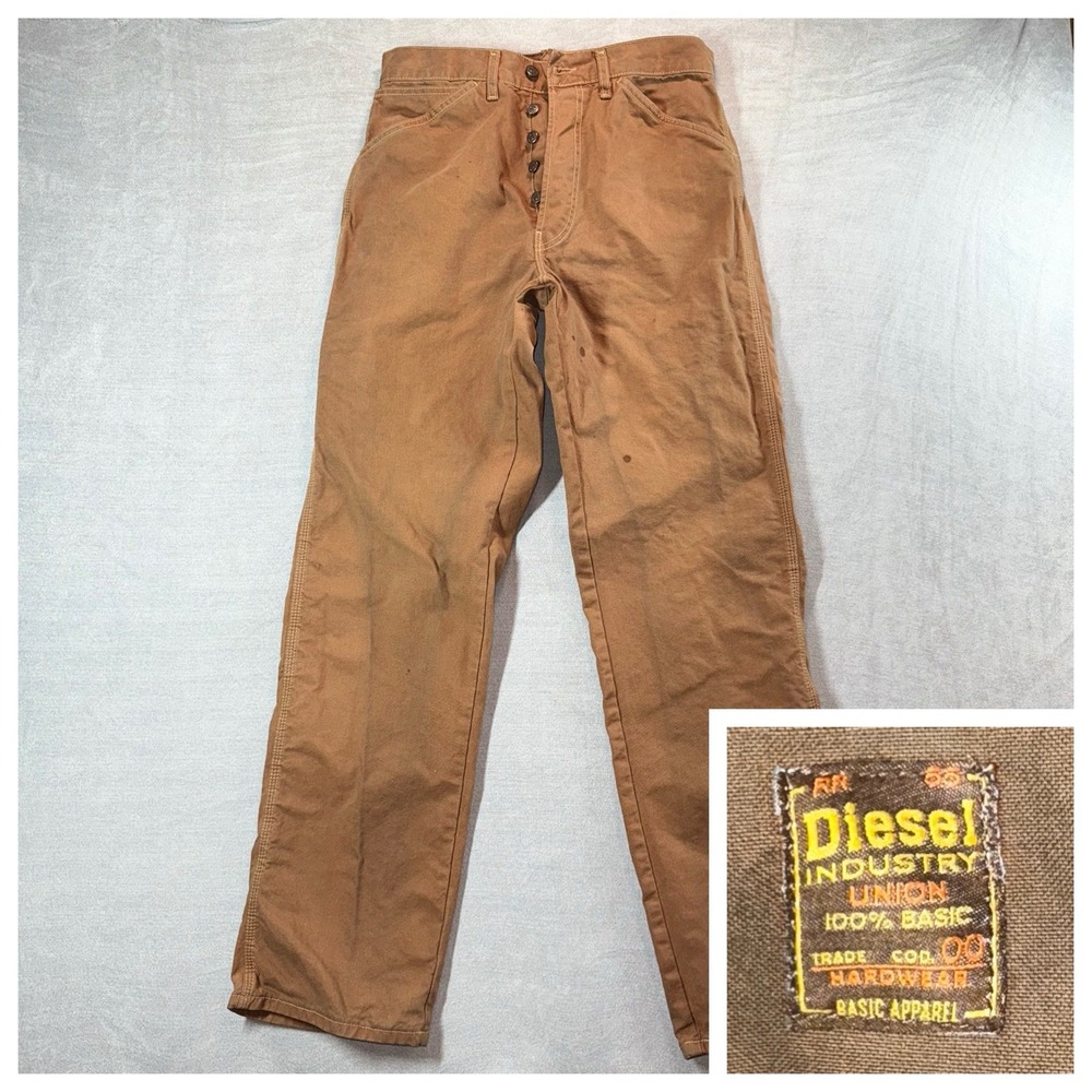 Vintage Diesel Union Made Duck Pants‎ Men 28x32 Brown Carhartt Style Workwear
